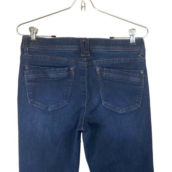 Democracy Ab Technology Crop Jeans Blue Dark Wash Raw Hem Stretch Women Sz 6 - Picture 5 of 12